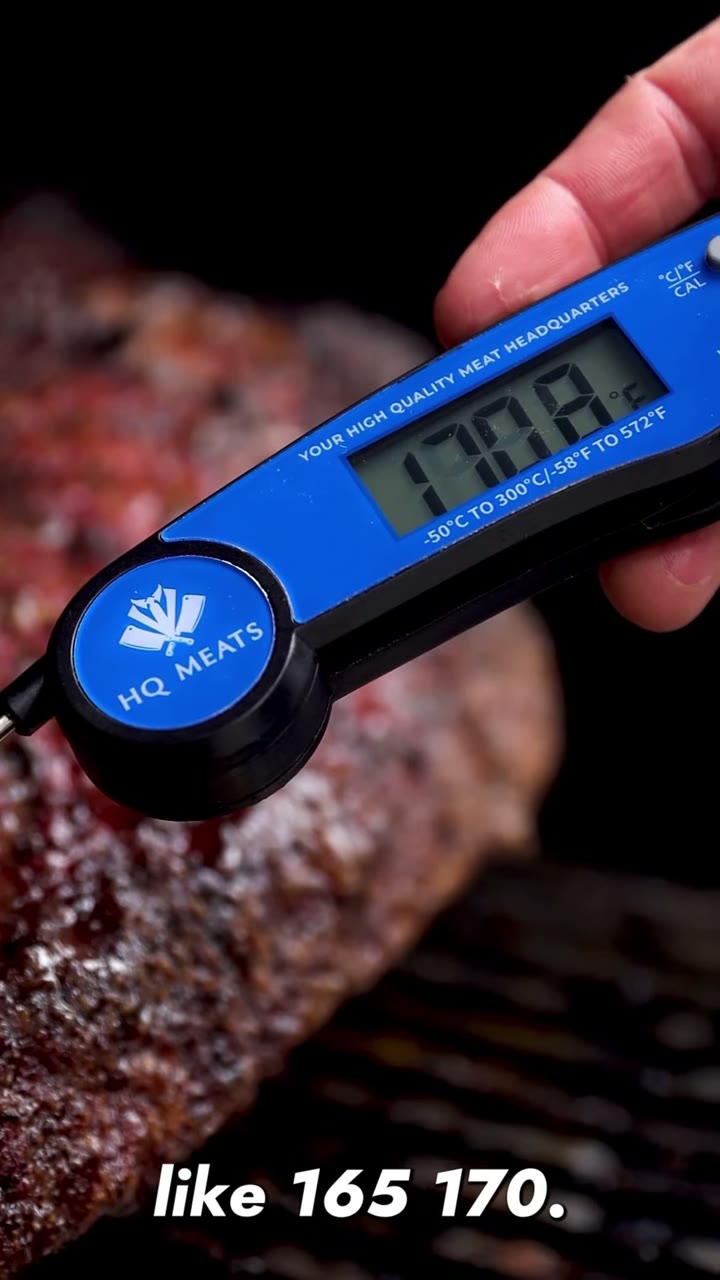 HQ Meats thermometer in a smoked A5 Wagyu brisket